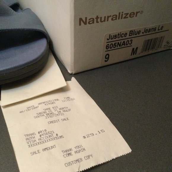 Naturalizer Ladies Shoe Sandal 605NA03 Size 9M Justice Blue Jeans - Picture 3 of 11